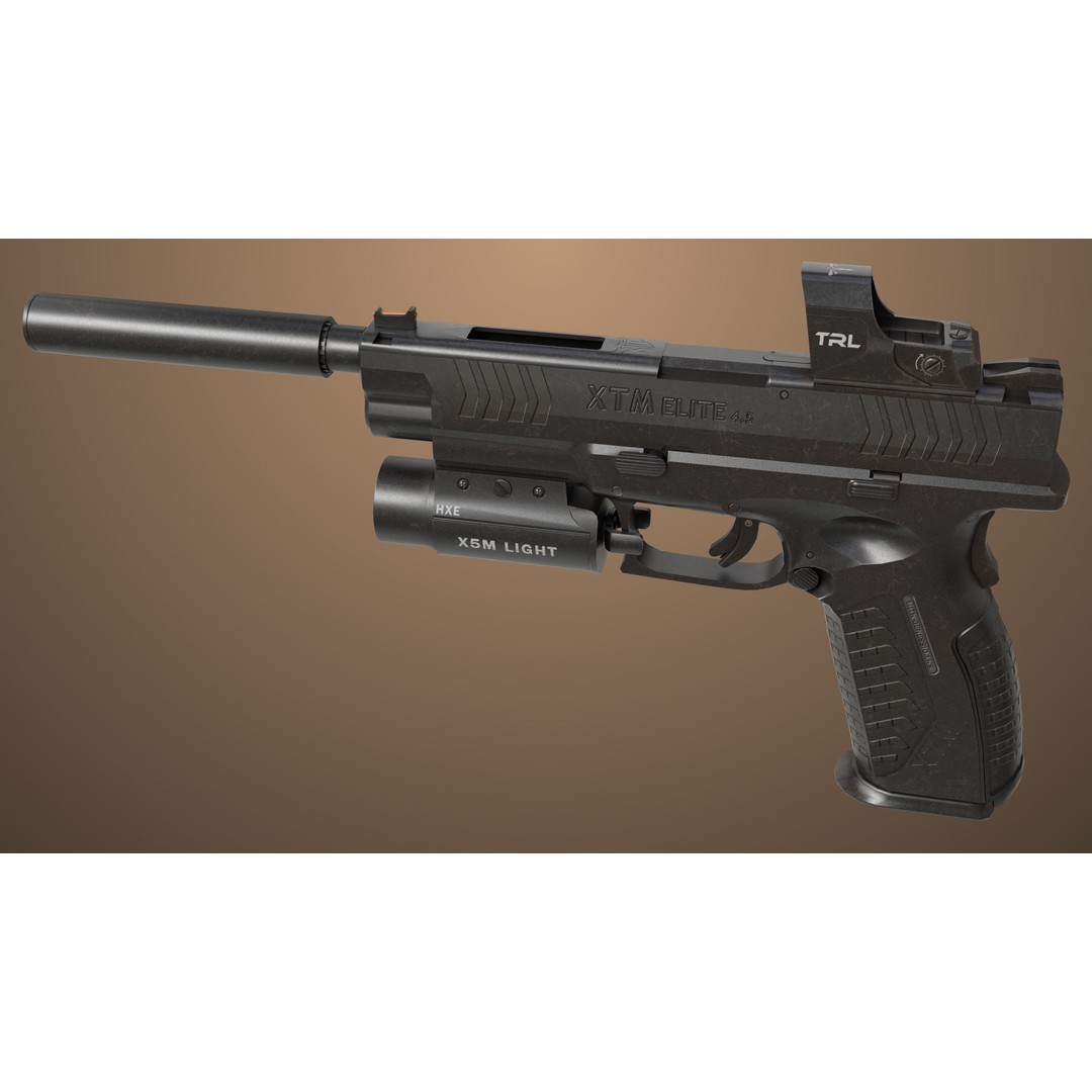 Pistol 06 3D Model – Low Poly Game-Ready PBR Asset for Unity & UE - View 18