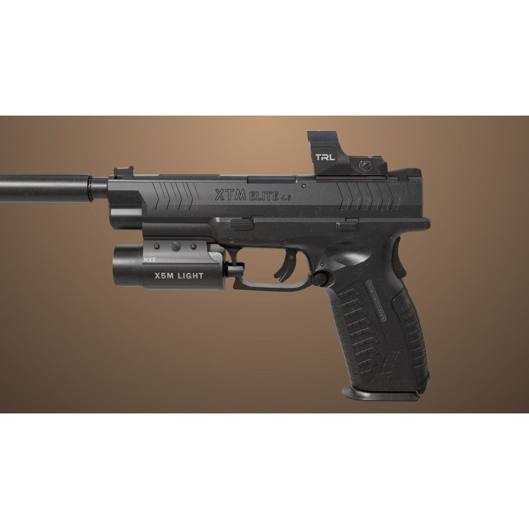 Pistol 06 3D Model – Low Poly Game-Ready PBR Asset for Unity & UE - View 19