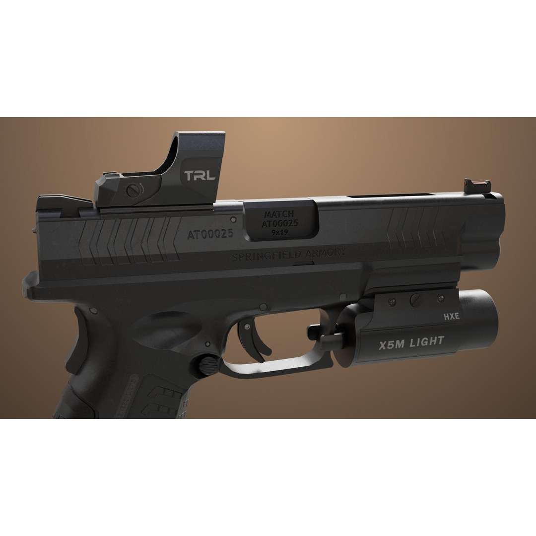 Pistol 06 3D Model – Low Poly Game-Ready PBR Asset for Unity & UE - View 24