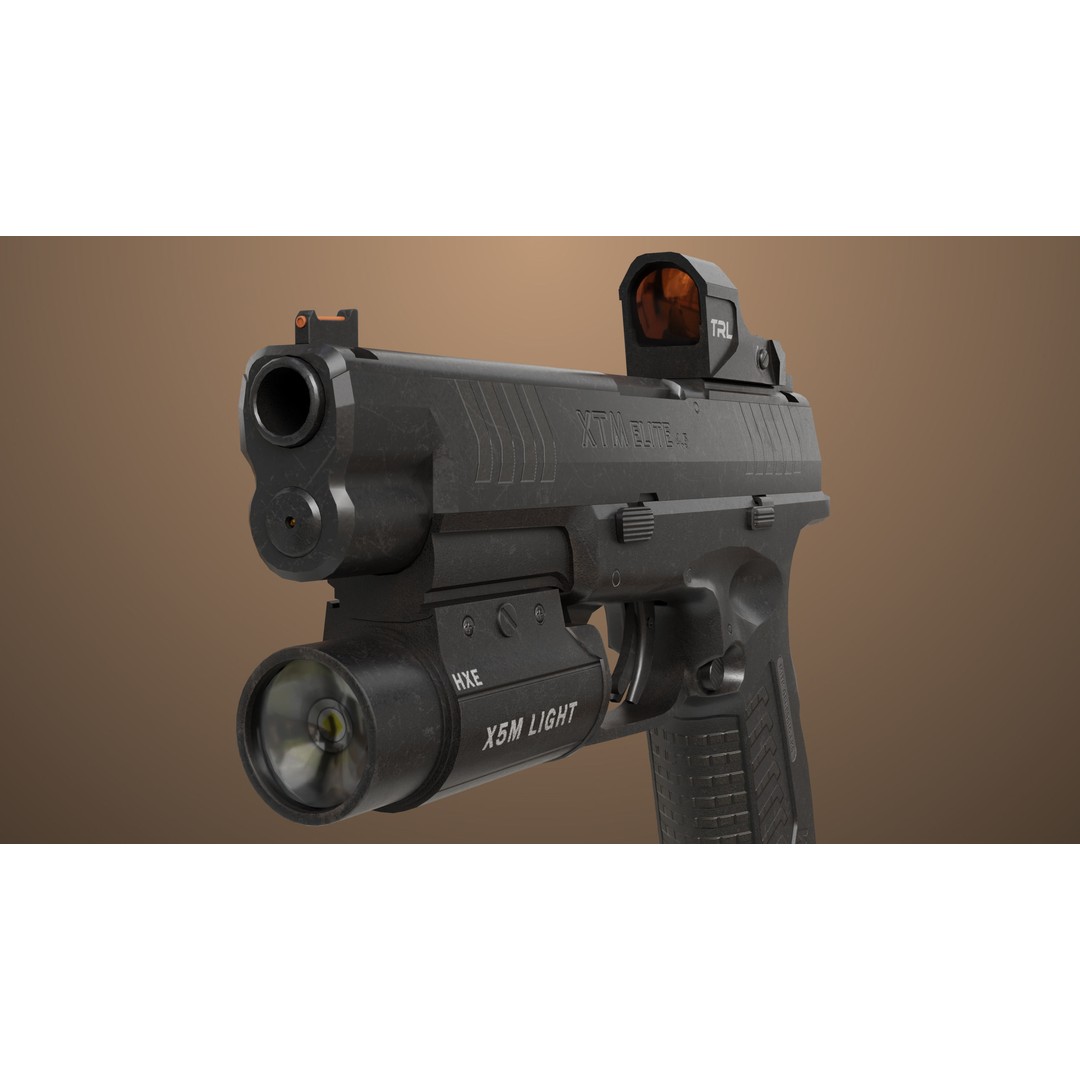 Pistol 06 3D Model – Low Poly Game-Ready PBR Asset for Unity & UE - View 26