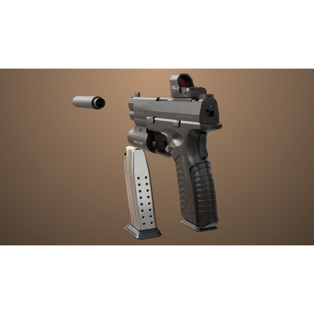 Pistol 06 3D Model – Low Poly Game-Ready PBR Asset for Unity & UE - View 27