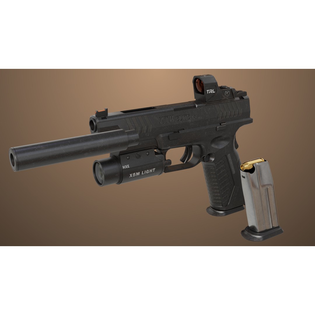 Pistol 06 3D Model – Low Poly Game-Ready PBR Asset for Unity & UE - View 28