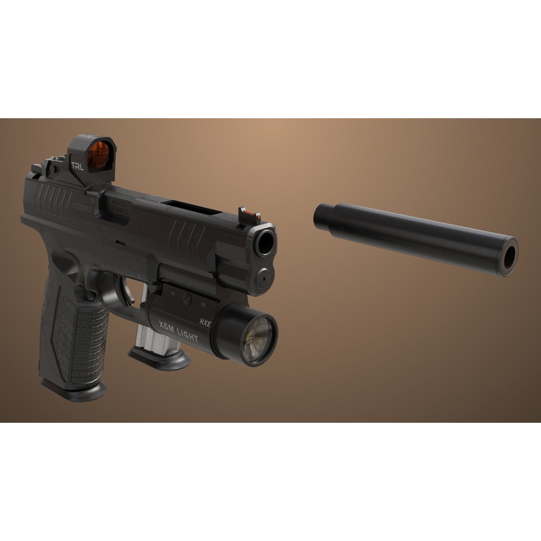 Pistol 06 3D Model – Low Poly Game-Ready PBR Asset for Unity & UE - View 29