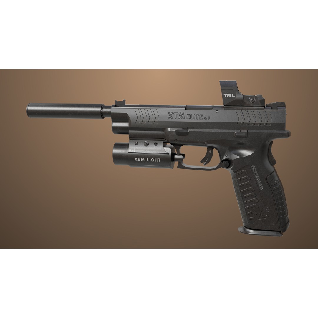 Pistol 06 3D Model – Low Poly Game-Ready PBR Asset for Unity & UE - View 3