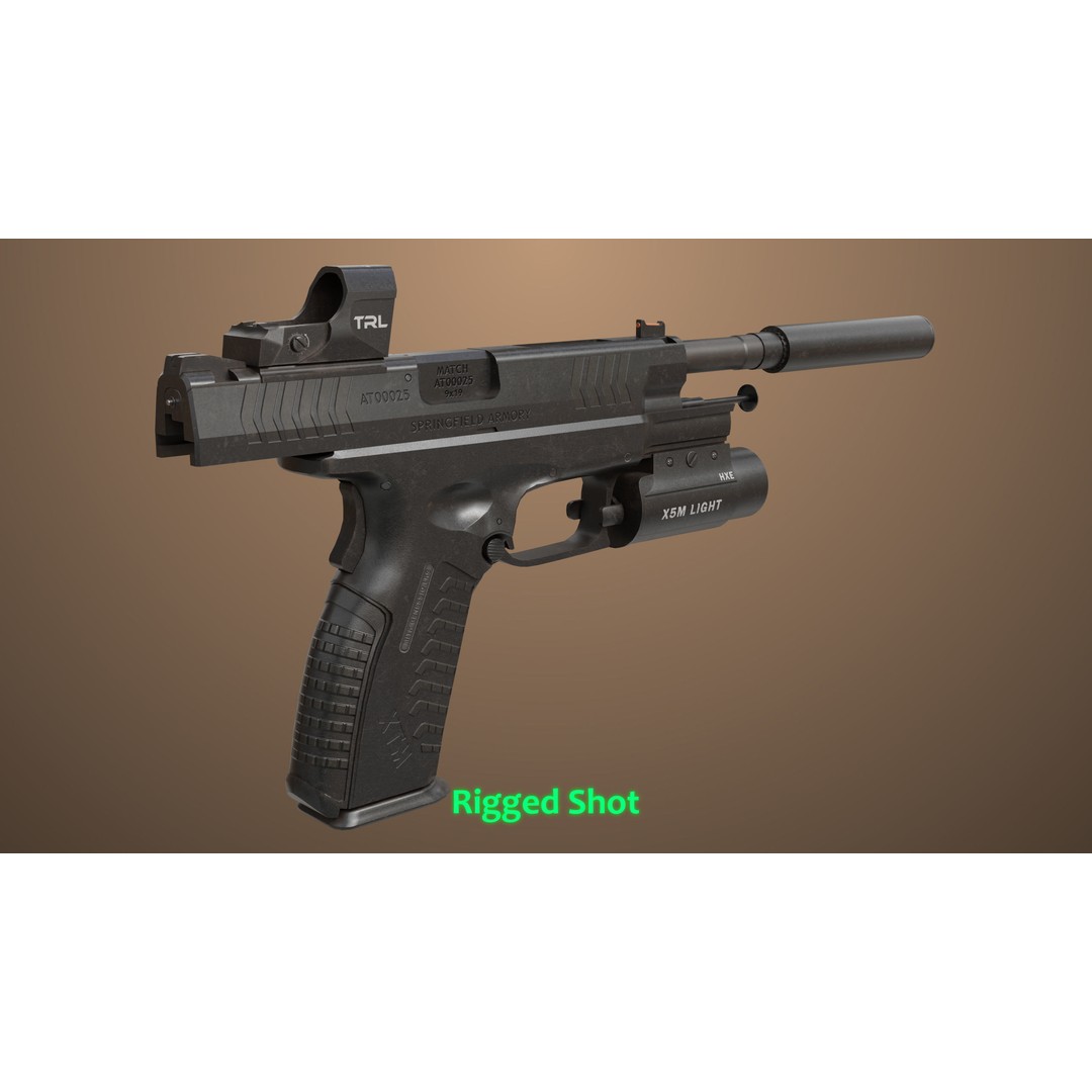 Pistol 06 3D Model – Low Poly Game-Ready PBR Asset for Unity & UE - View 30