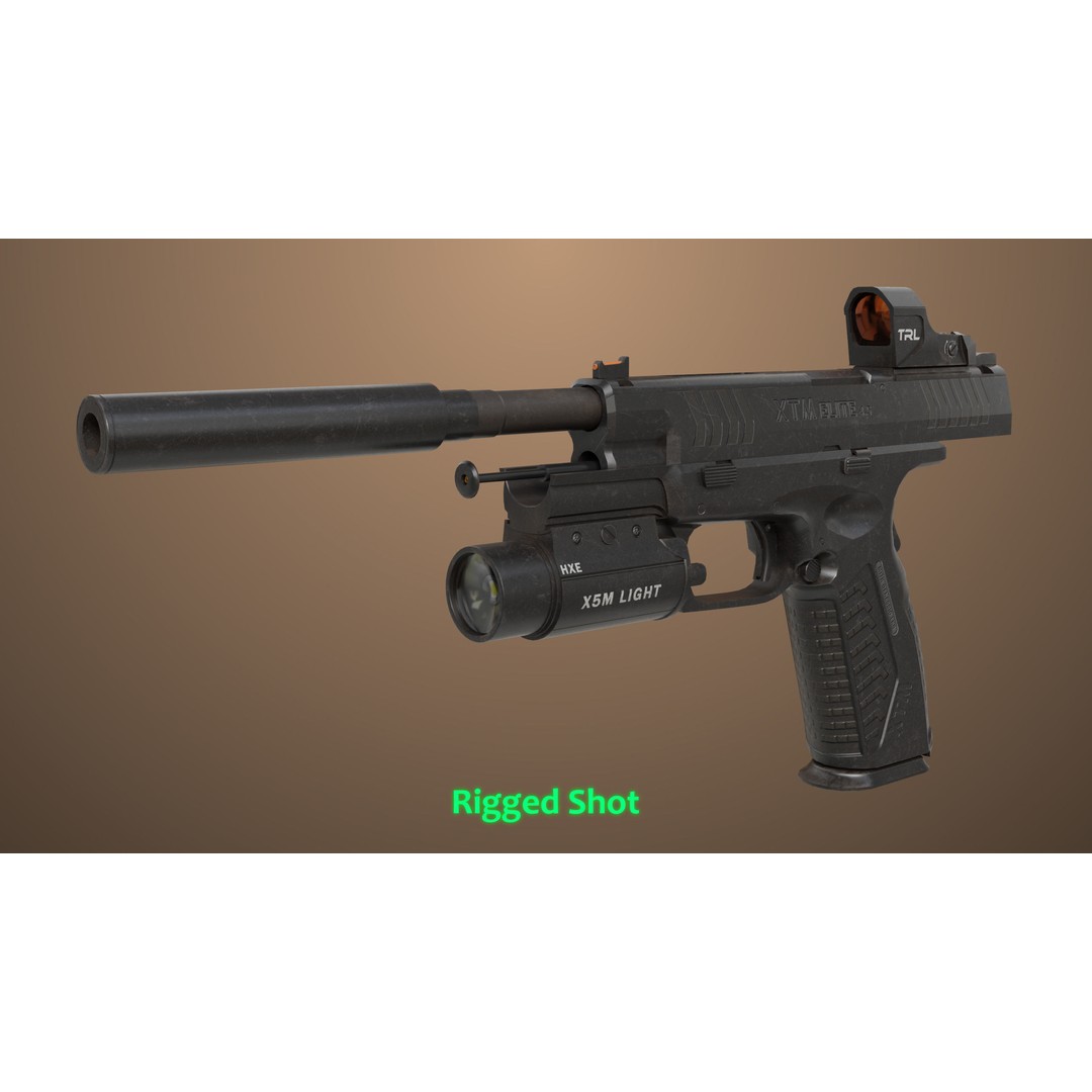 Pistol 06 3D Model – Low Poly Game-Ready PBR Asset for Unity & UE - View 31