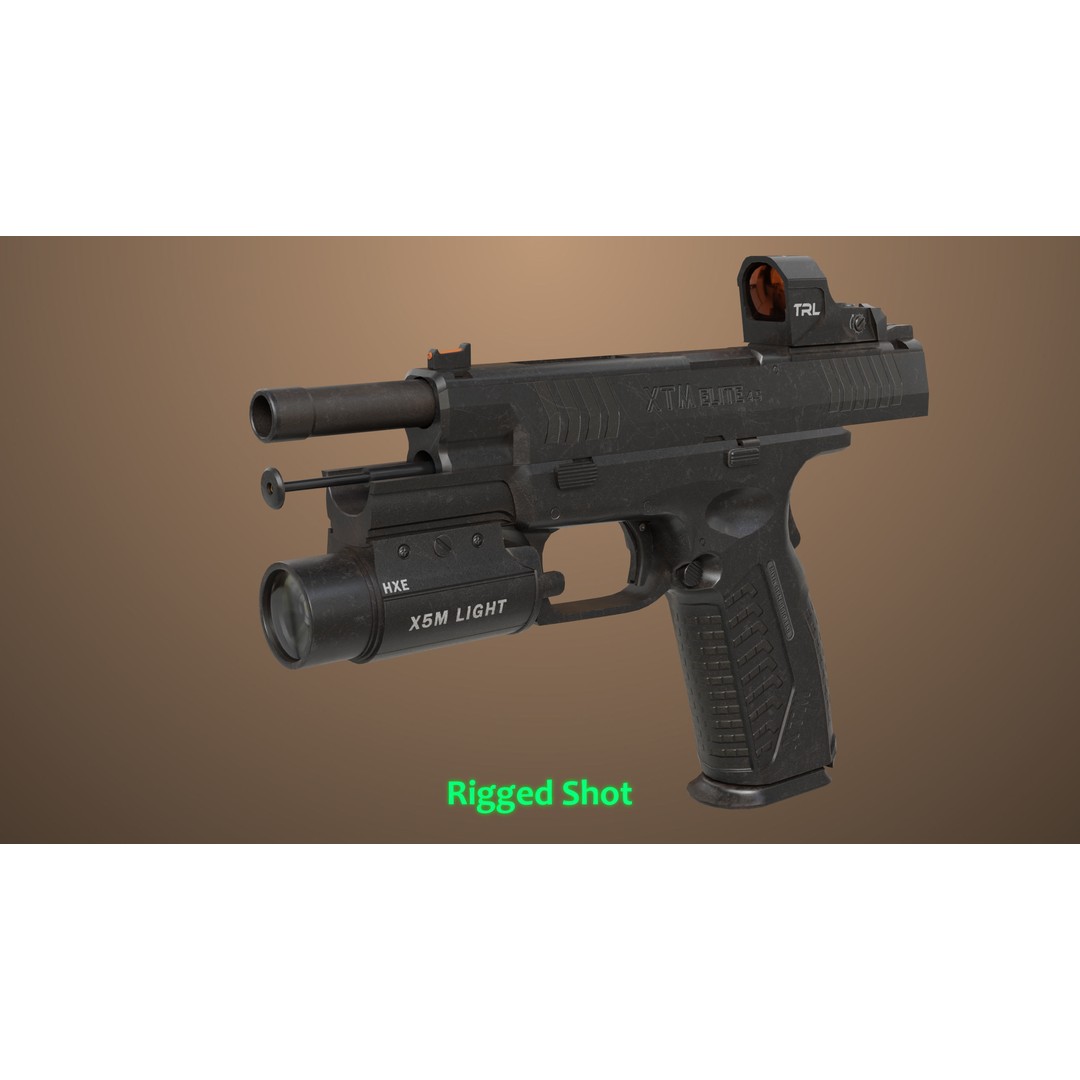Pistol 06 3D Model – Low Poly Game-Ready PBR Asset for Unity & UE - View 32