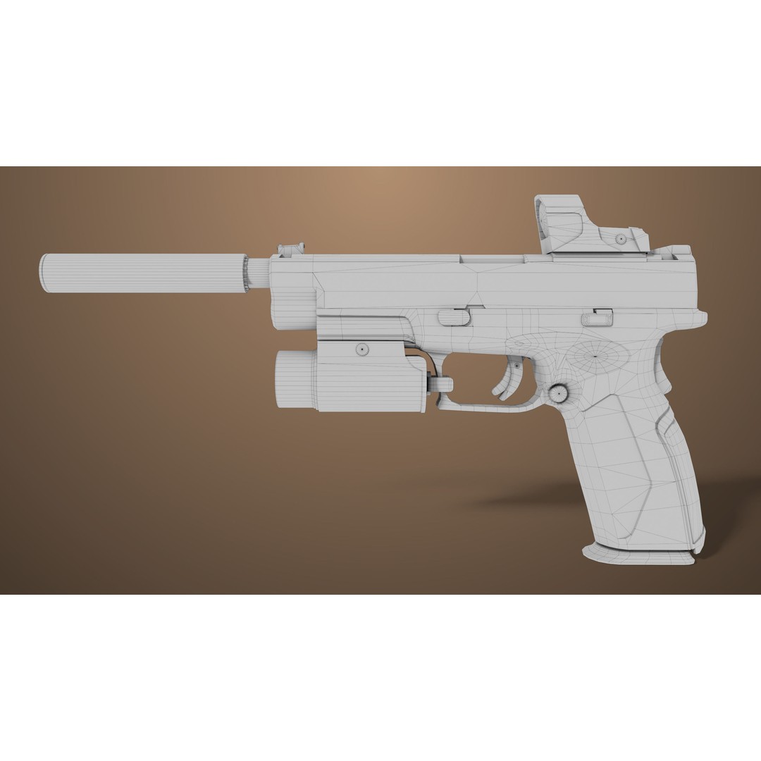 Pistol 06 3D Model – Low Poly Game-Ready PBR Asset for Unity & UE - View 36