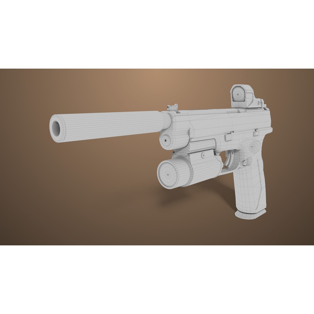 Pistol 06 3D Model – Low Poly Game-Ready PBR Asset for Unity & UE - View 37