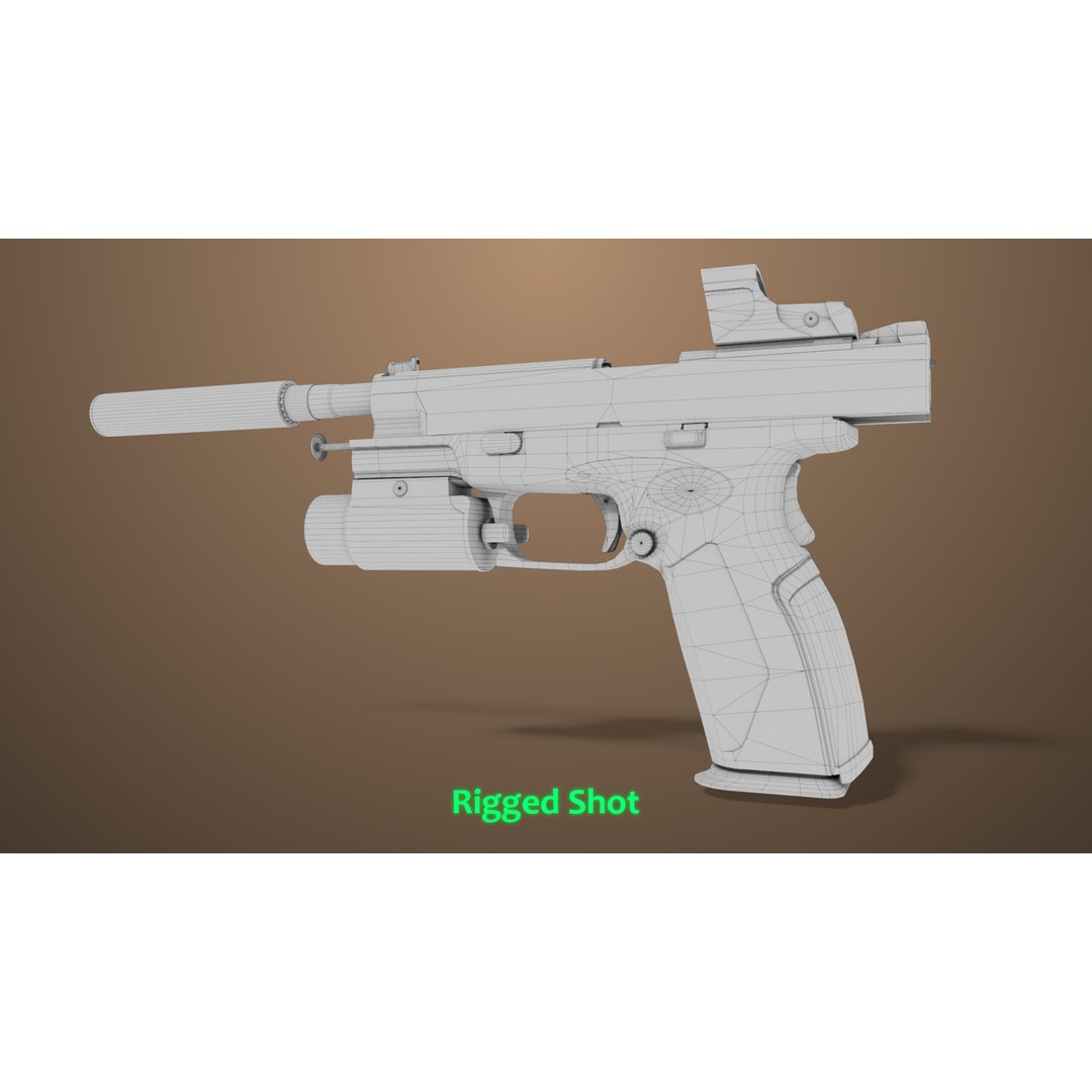 Pistol 06 3D Model – Low Poly Game-Ready PBR Asset for Unity & UE - View 38