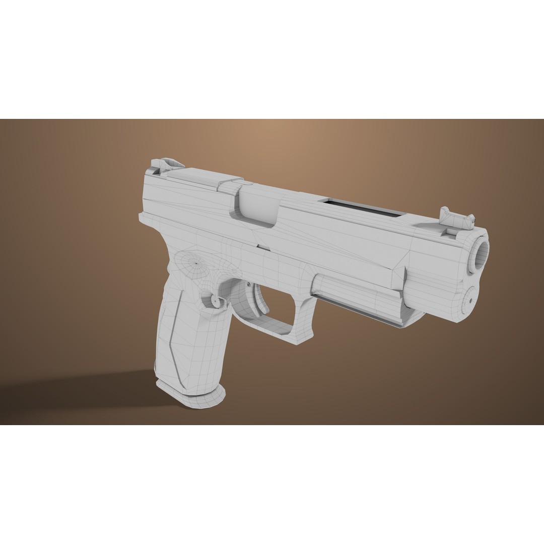 Pistol 06 3D Model – Low Poly Game-Ready PBR Asset for Unity & UE - View 39