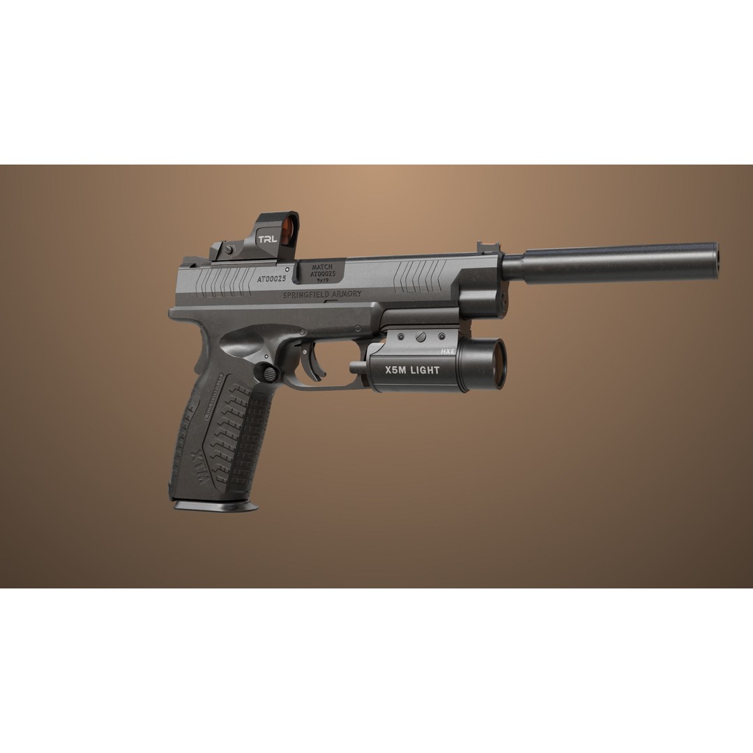 Pistol 06 3D Model – Low Poly Game-Ready PBR Asset for Unity & UE - View 4