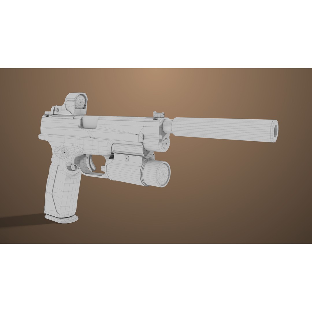 Pistol 06 3D Model – Low Poly Game-Ready PBR Asset for Unity & UE - View 41