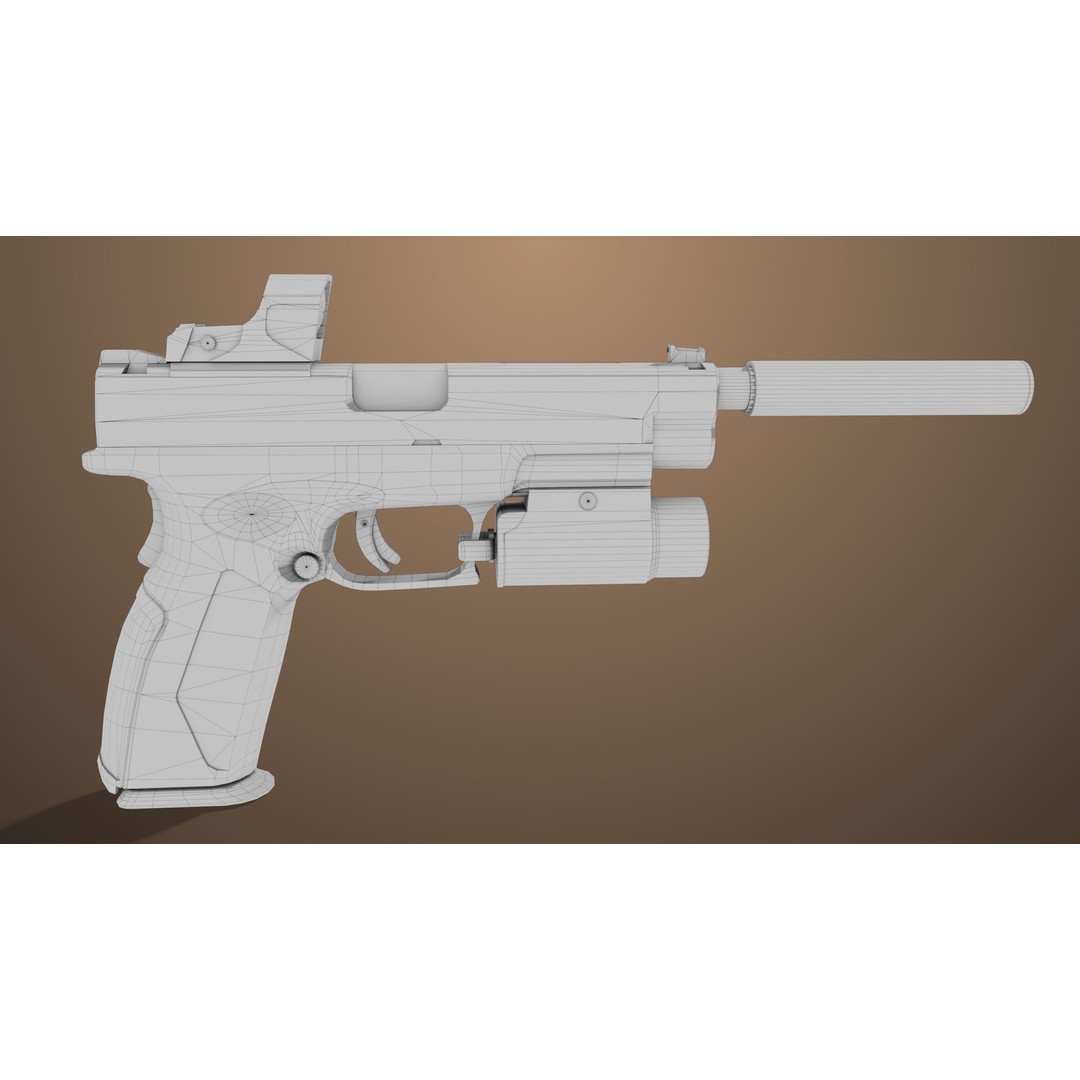 Pistol 06 3D Model – Low Poly Game-Ready PBR Asset for Unity & UE - View 42