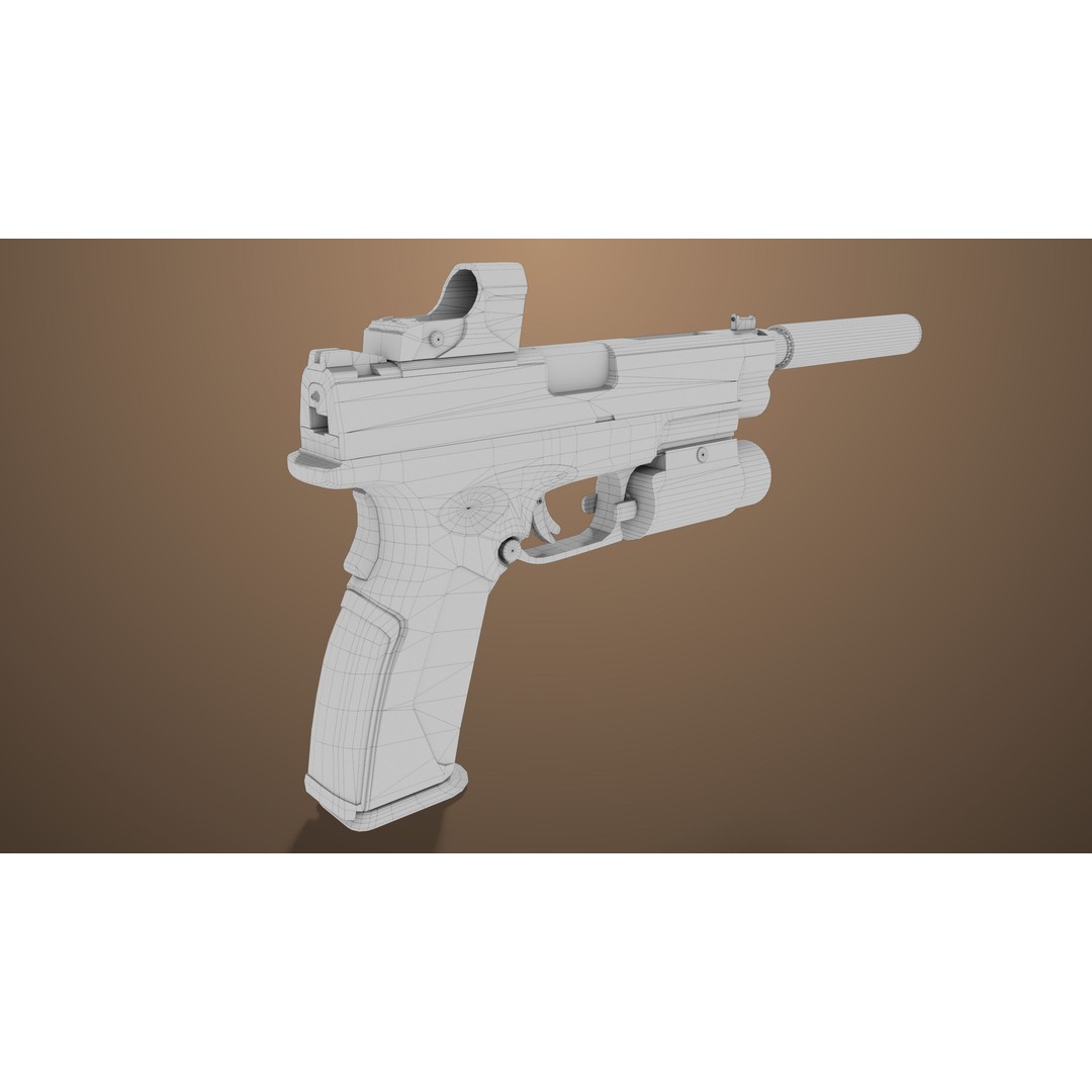 Pistol 06 3D Model – Low Poly Game-Ready PBR Asset for Unity & UE - View 43