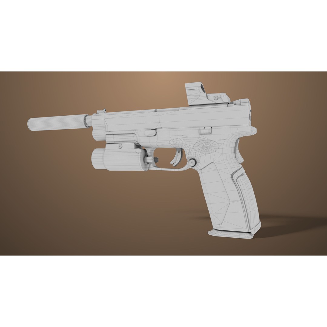 Pistol 06 3D Model – Low Poly Game-Ready PBR Asset for Unity & UE - View 53