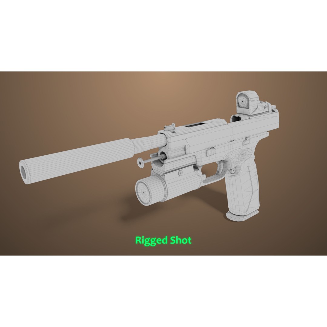 Pistol 06 3D Model – Low Poly Game-Ready PBR Asset for Unity & UE - View 54