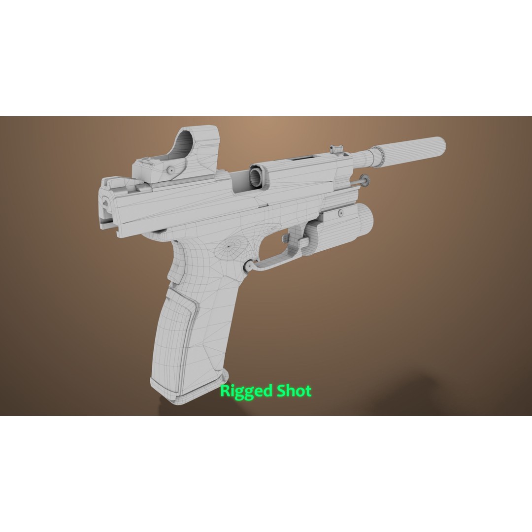 Pistol 06 3D Model – Low Poly Game-Ready PBR Asset for Unity & UE - View 55