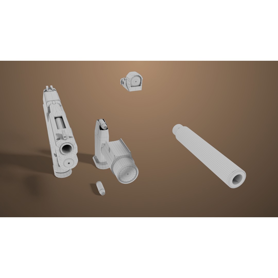 Pistol 06 3D Model – Low Poly Game-Ready PBR Asset for Unity & UE - View 61