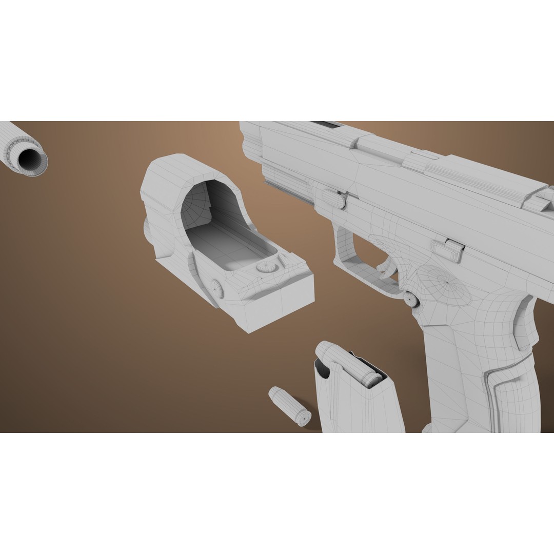 Pistol 06 3D Model – Low Poly Game-Ready PBR Asset for Unity & UE - View 62