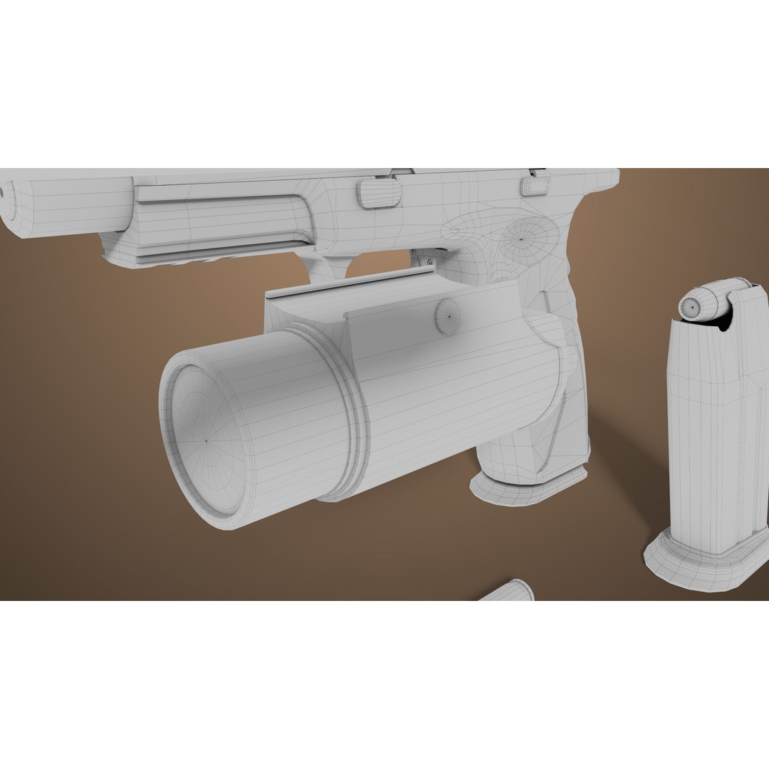 Pistol 06 3D Model – Low Poly Game-Ready PBR Asset for Unity & UE - View 63