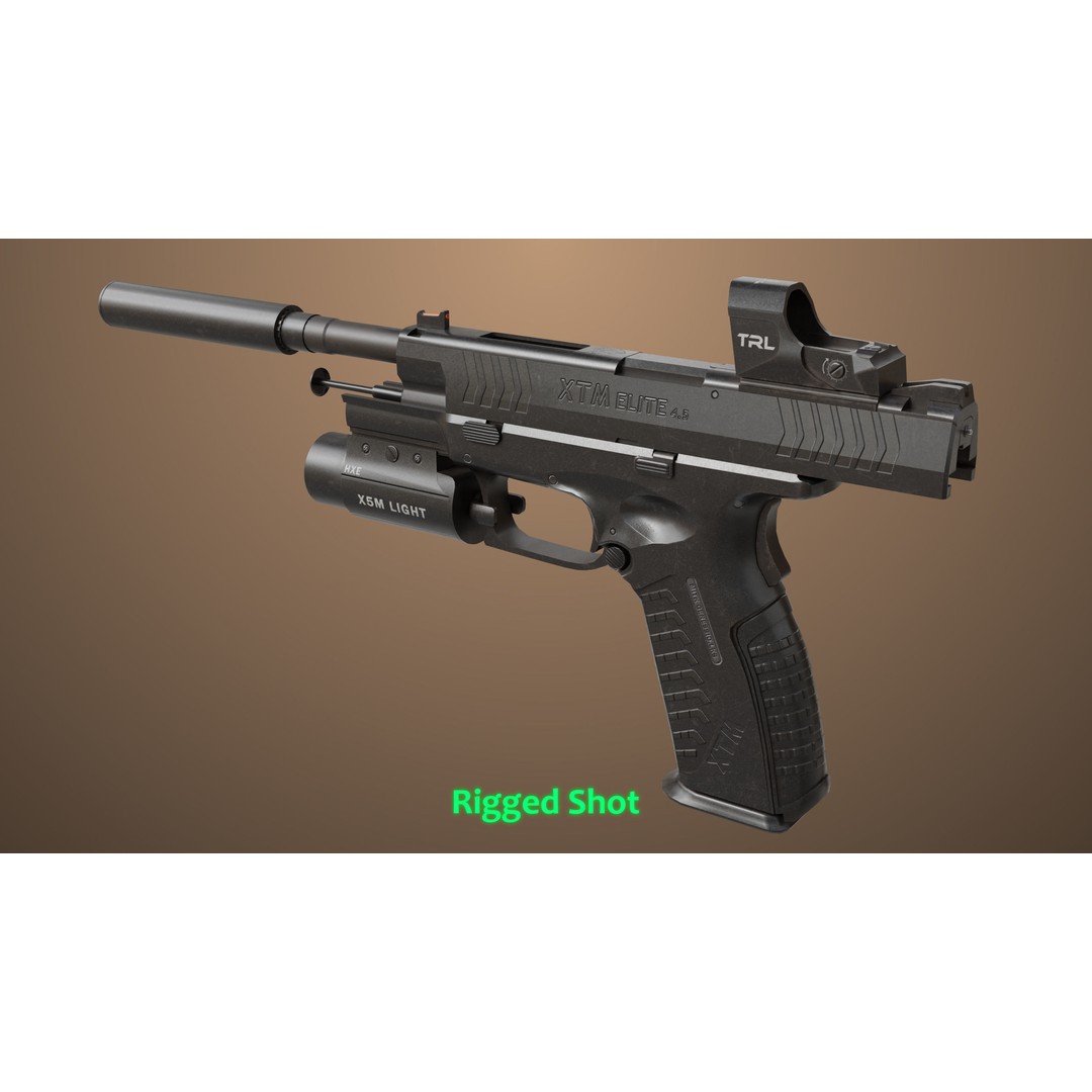 Pistol 06 3D Model – Low Poly Game-Ready PBR Asset for Unity & UE - View 7
