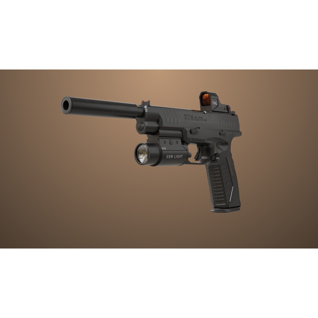 Pistol 06 3D Model – Low Poly Game-Ready PBR Asset for Unity & UE - View 8