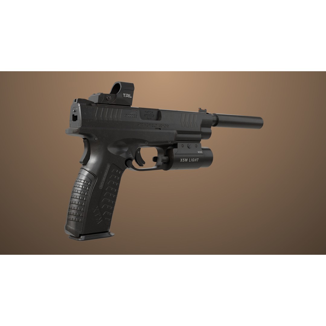Pistol 06 3D Model – Low Poly Game-Ready PBR Asset for Unity & UE - View 9