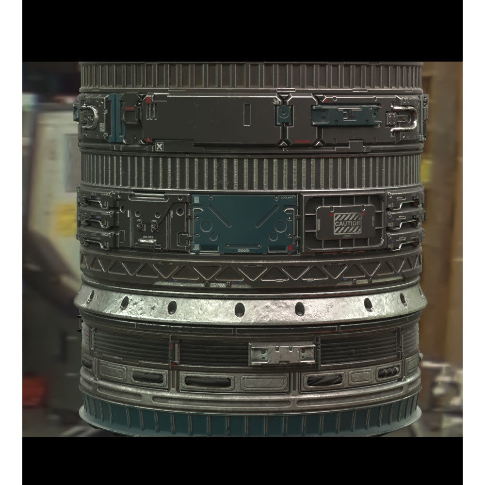 Sci-Fi Trim Sheet Textures 3D Model – PBR Textures for Spaceships - View 6