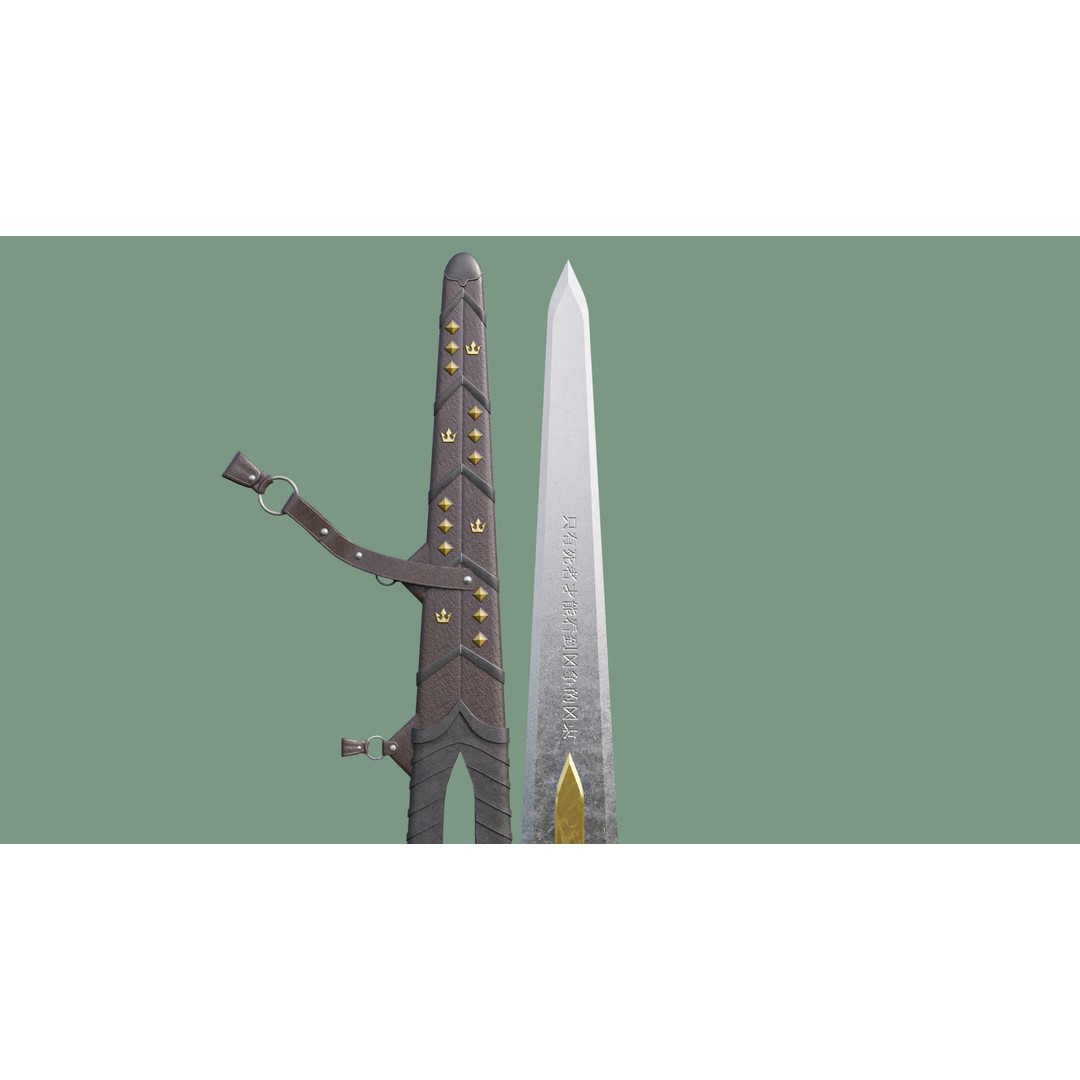 Fantasy Sword 3D Model – Low Poly Game-Ready Asset for Unity & UE - View 13