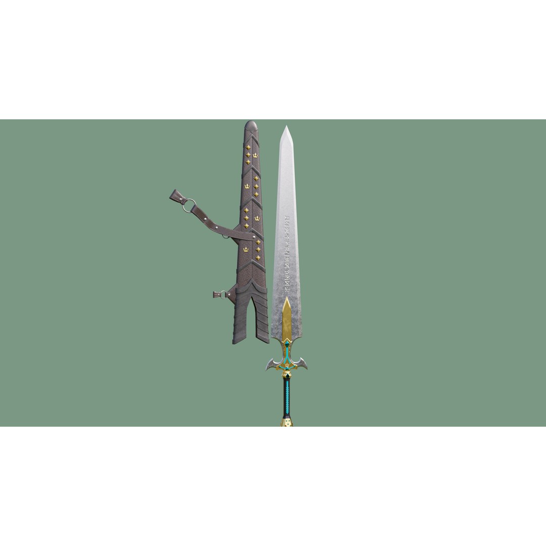 Fantasy Sword 3D Model – Low Poly Game-Ready Asset for Unity & UE - View 15