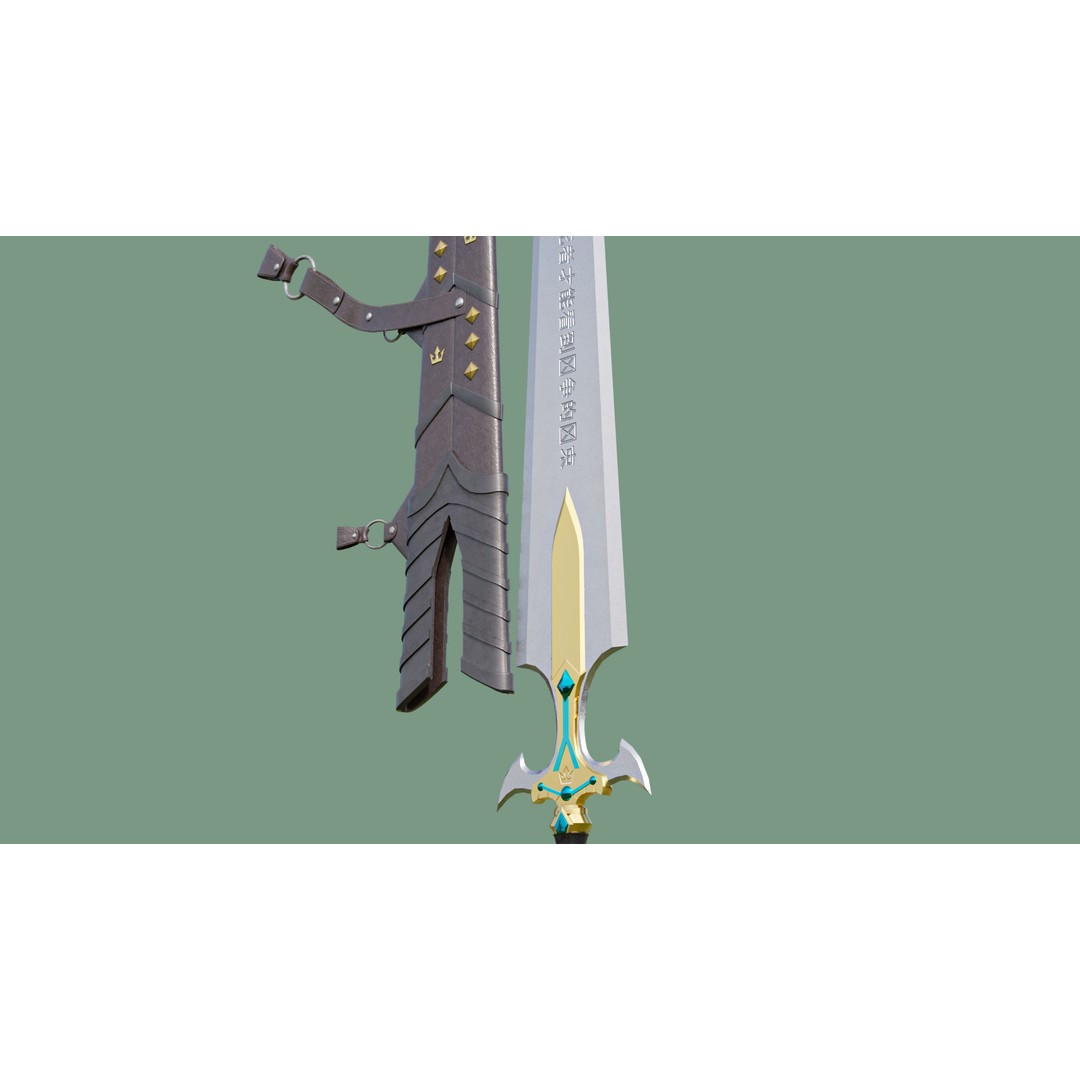 Fantasy Sword 3D Model – Low Poly Game-Ready Asset for Unity & UE - View 16