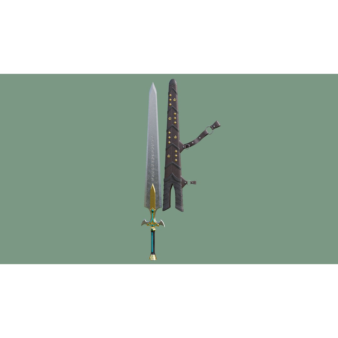Fantasy Sword 3D Model – Low Poly Game-Ready Asset for Unity & UE - View 5