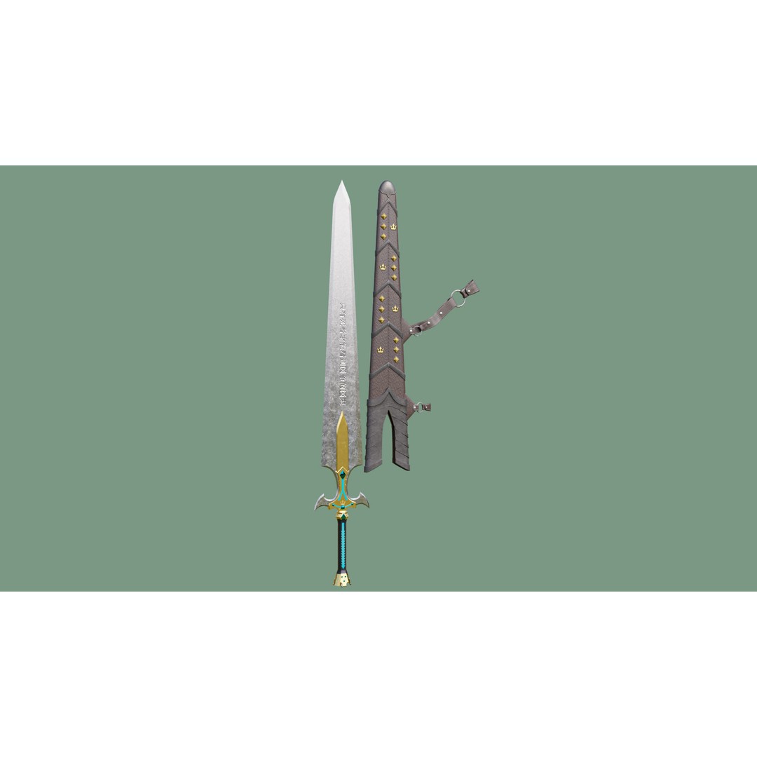 Fantasy Sword 3D Model – Low Poly Game-Ready Asset for Unity & UE - View 6