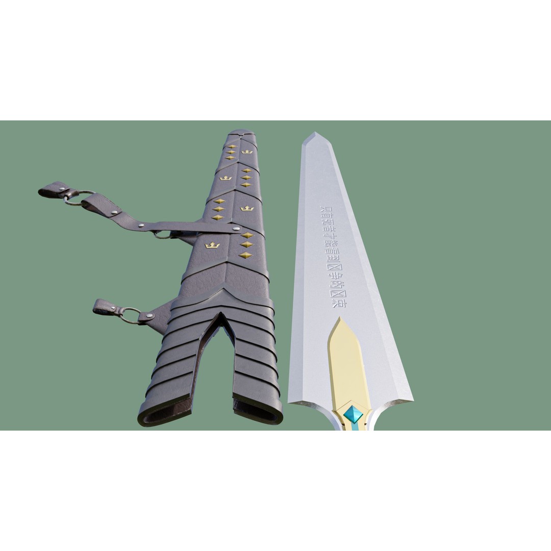 Fantasy Sword 3D Model – Low Poly Game-Ready Asset for Unity & UE - View 8