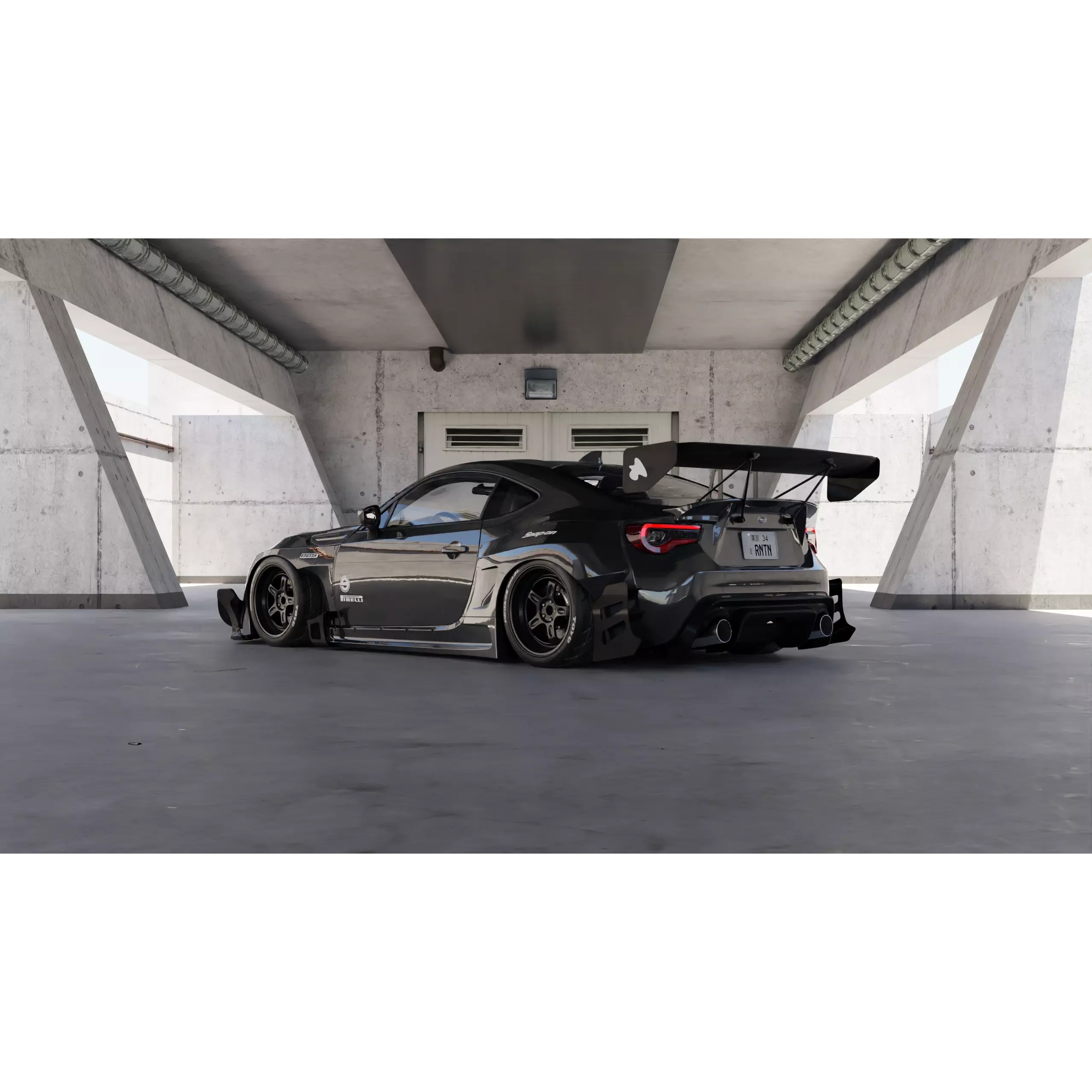 Car Lighting Scene - Game-Ready 3D Model - View 2