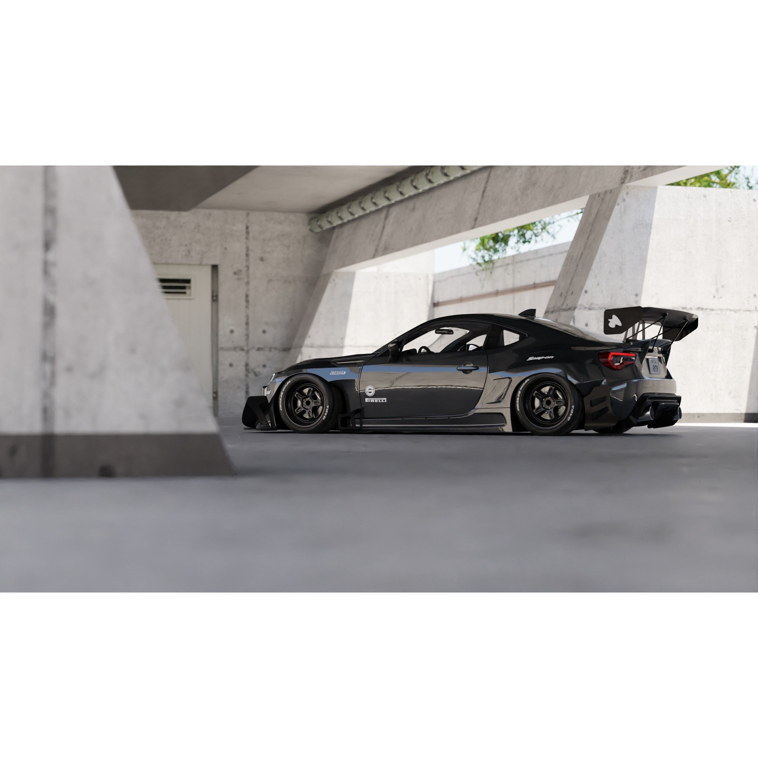 Car Lighting Scene - Game-Ready 3D Model - View 3