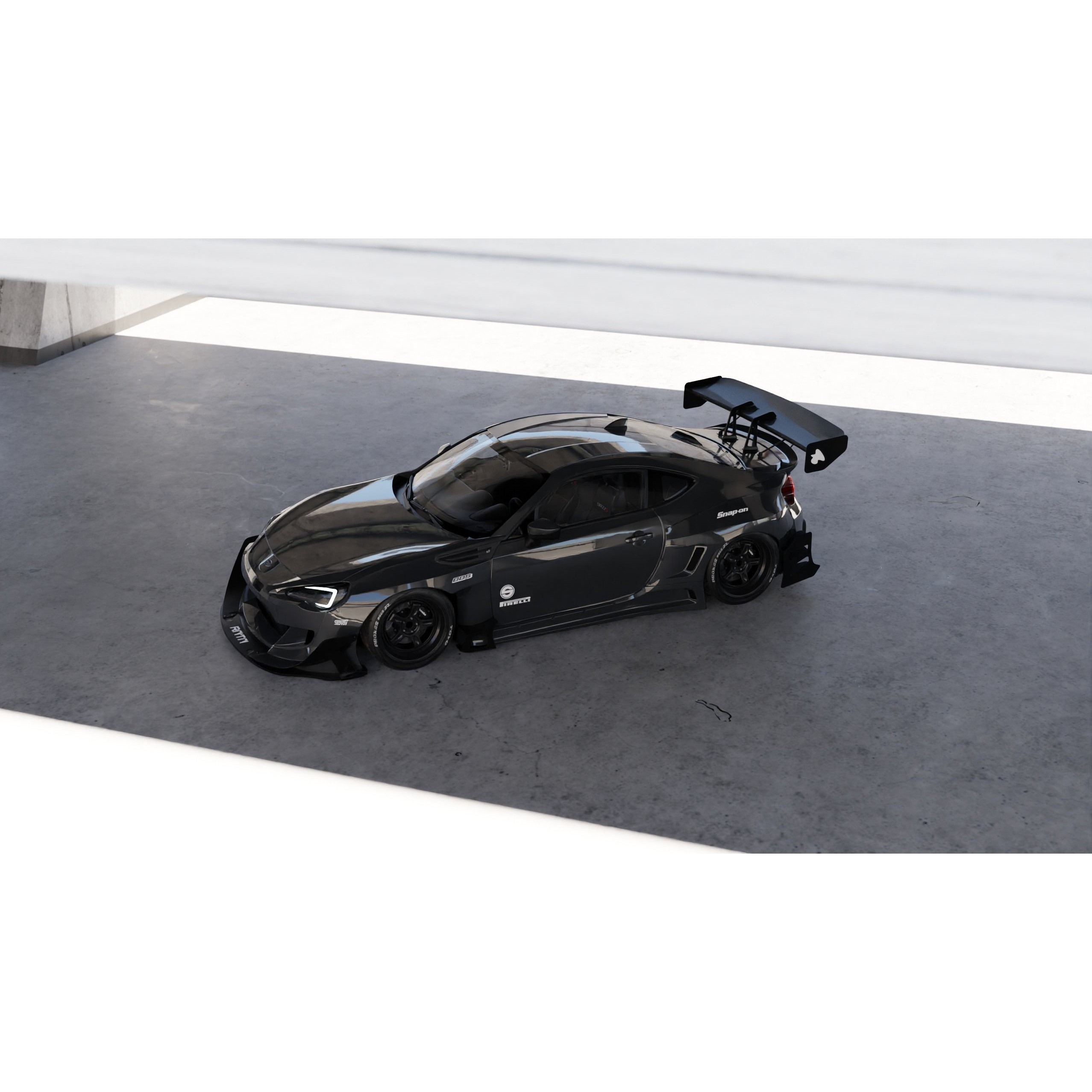 Car Lighting Scene - Game-Ready 3D Model - View 4