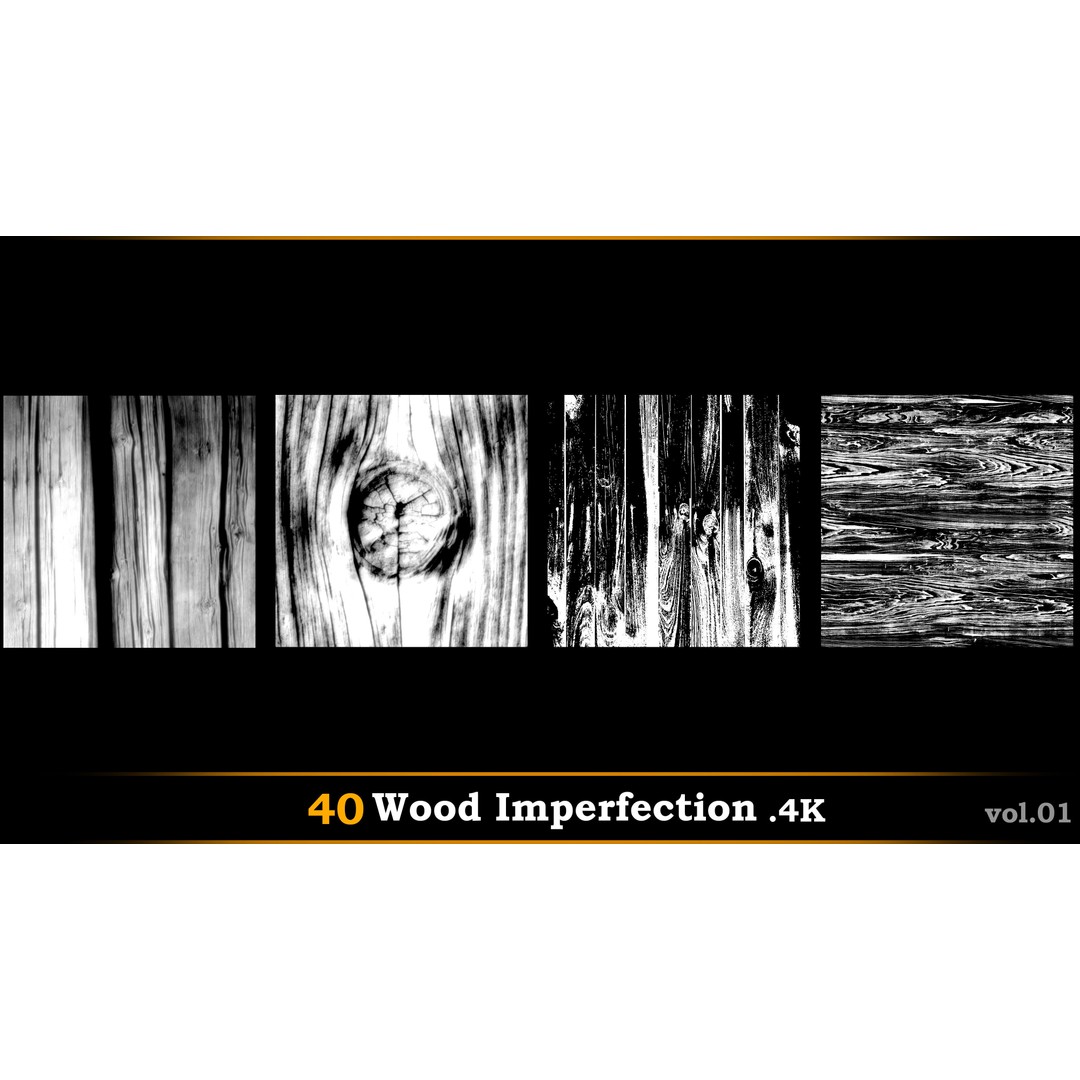 40 Wood Imperfection Textures 3D Model – 4K Natural Textures, PNG - View 11