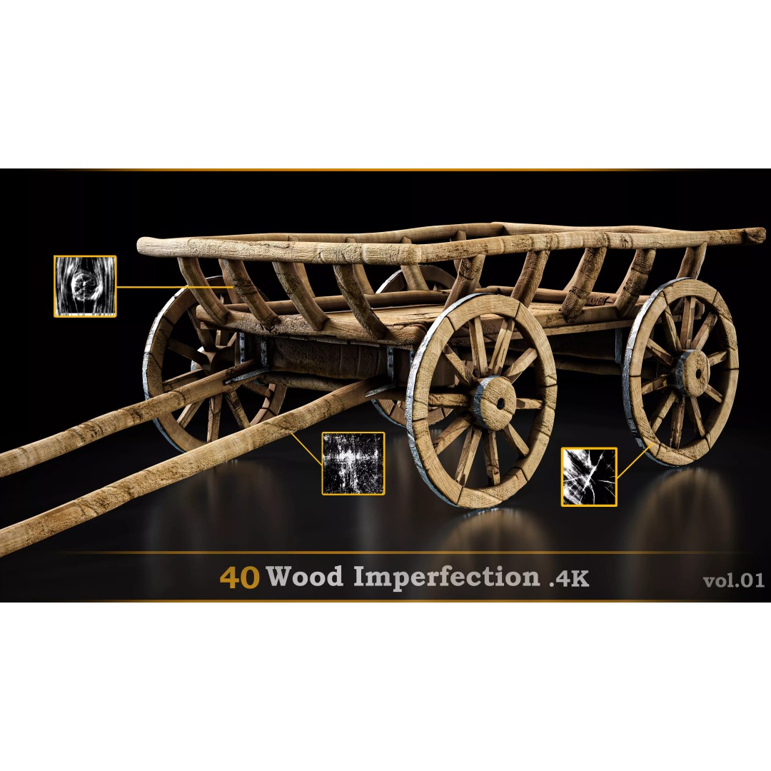 40 Wood Imperfection Textures 3D Model – 4K Natural Textures, PNG - View 2