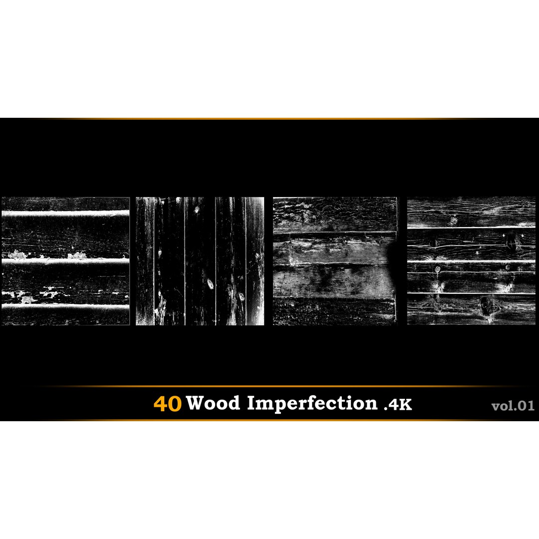 40 Wood Imperfection Textures 3D Model – 4K Natural Textures, PNG - View 4