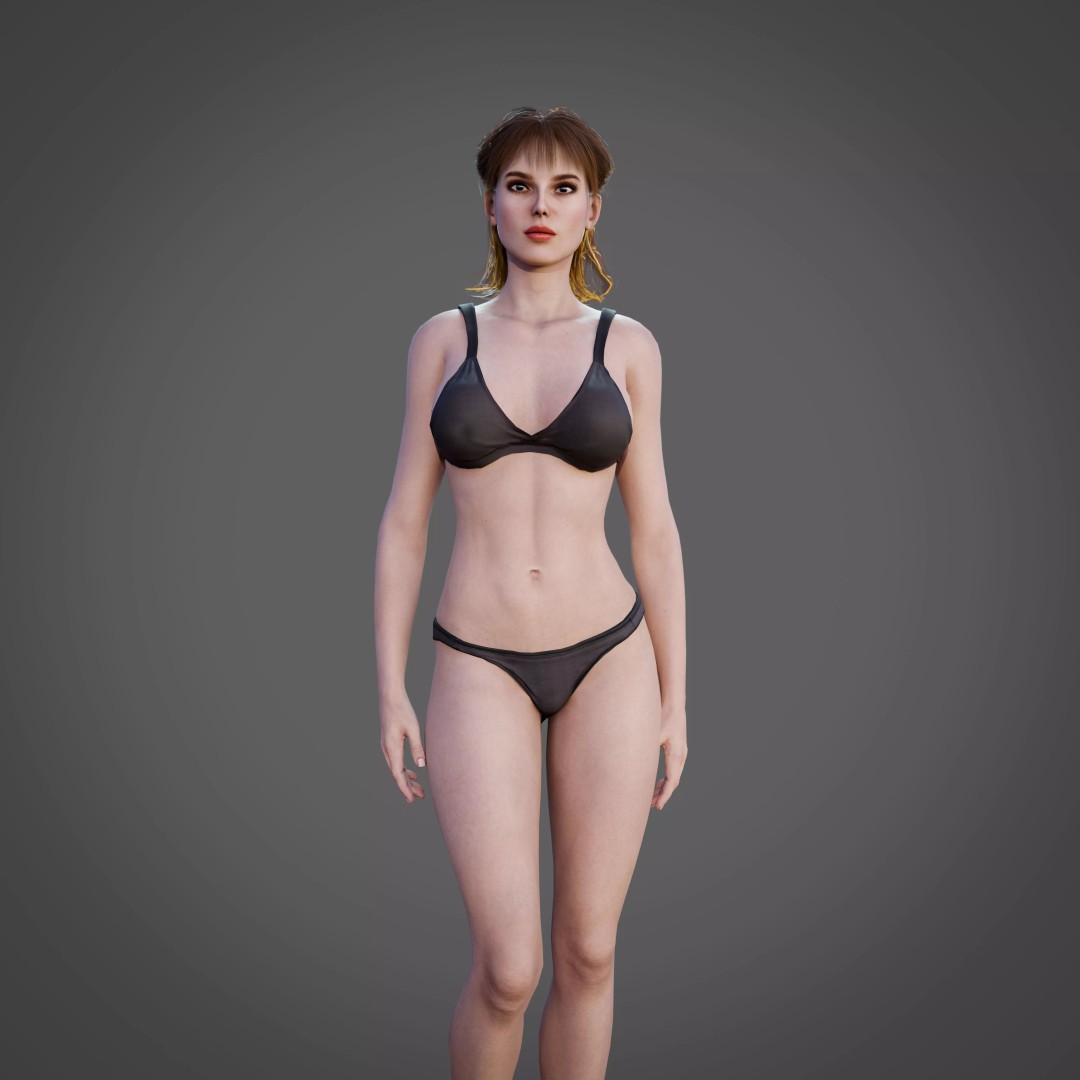 Alina 3D Model – Realistic Female Character, Rigged, PBR, FBX - View 3