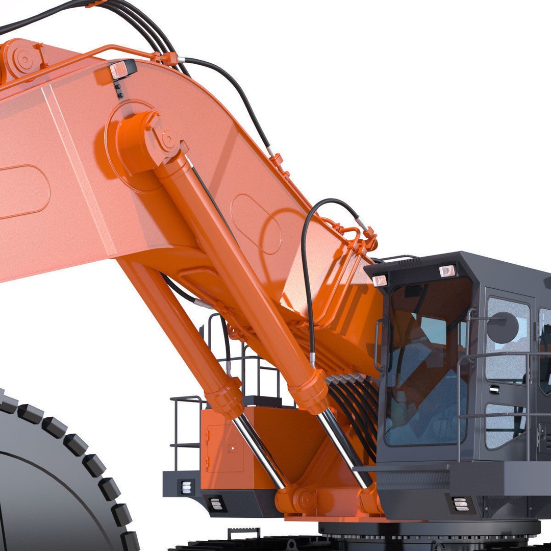 Excavator Hitachi EX1200-7 3D Model – High Poly Game Asset, FBX - View 13