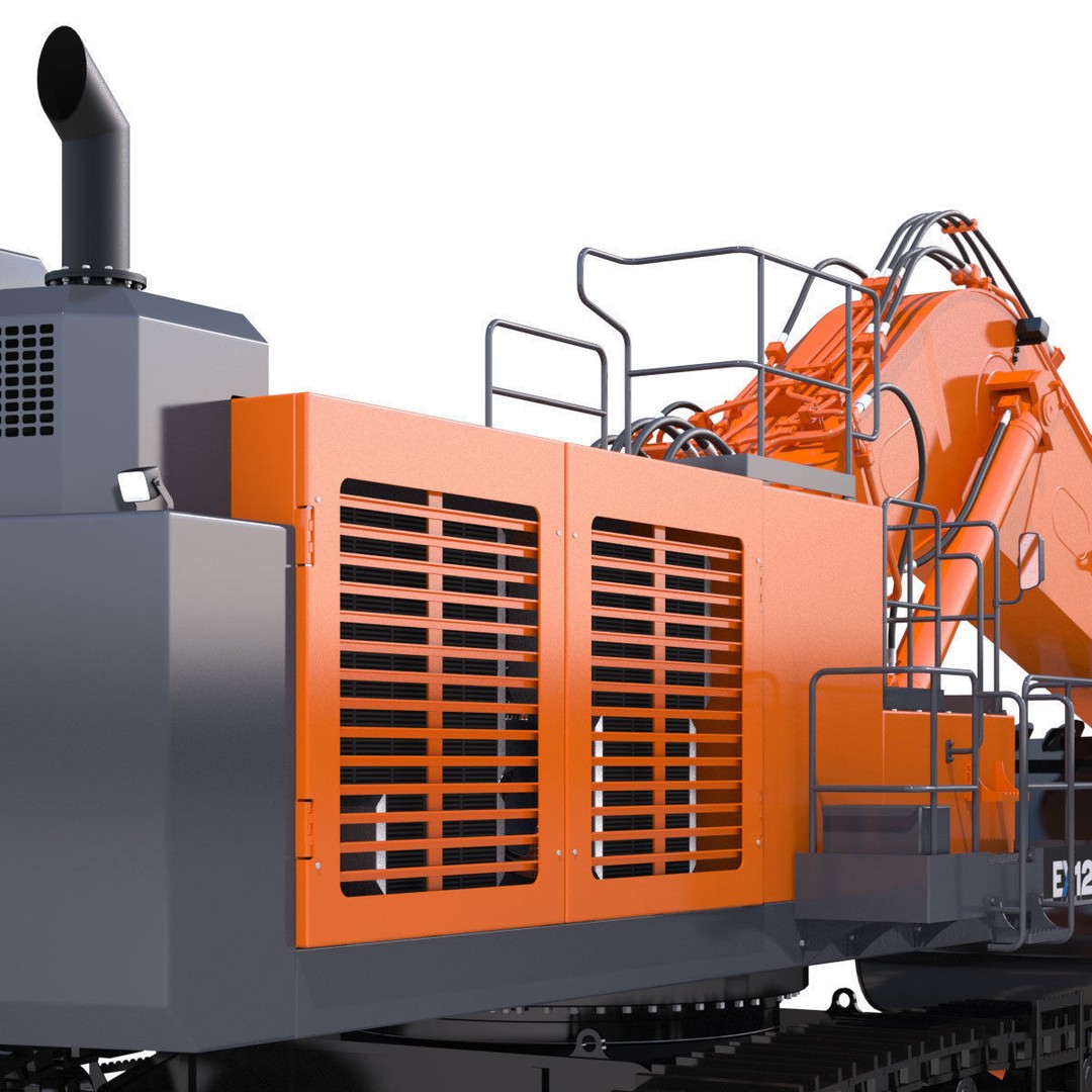 Excavator Hitachi EX1200-7 3D Model – High Poly Game Asset, FBX - View 16