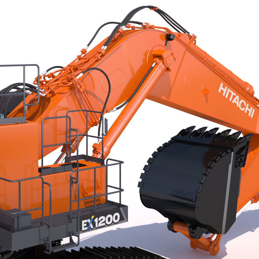 Excavator Hitachi EX1200-7 3D Model – High Poly Game Asset, FBX - View 17