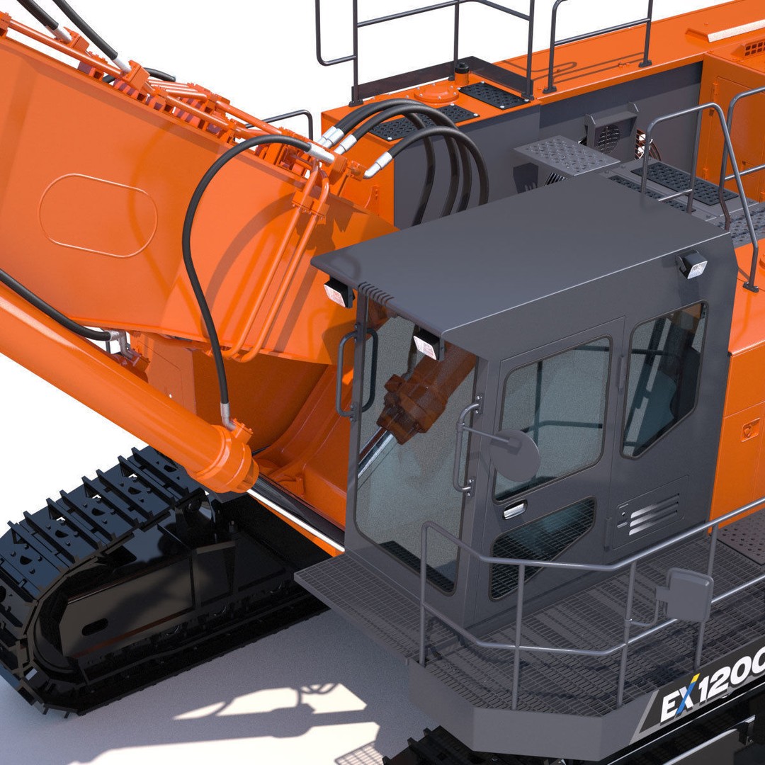 Excavator Hitachi EX1200-7 3D Model – High Poly Game Asset, FBX - View 19