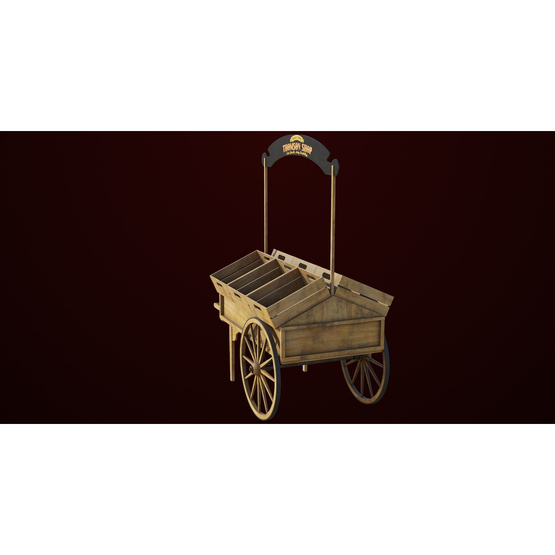 Wooden Wagon Cart 3D Model – Low Poly Game Asset, FBX, PBR Textures - View 18