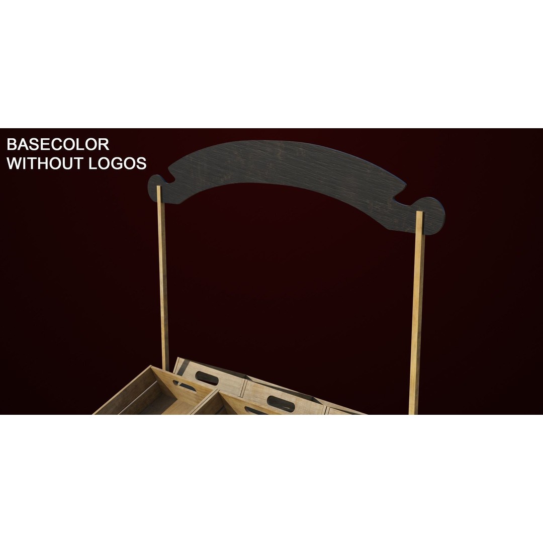 Wooden Wagon Cart 3D Model – Low Poly Game Asset, FBX, PBR Textures - View 24