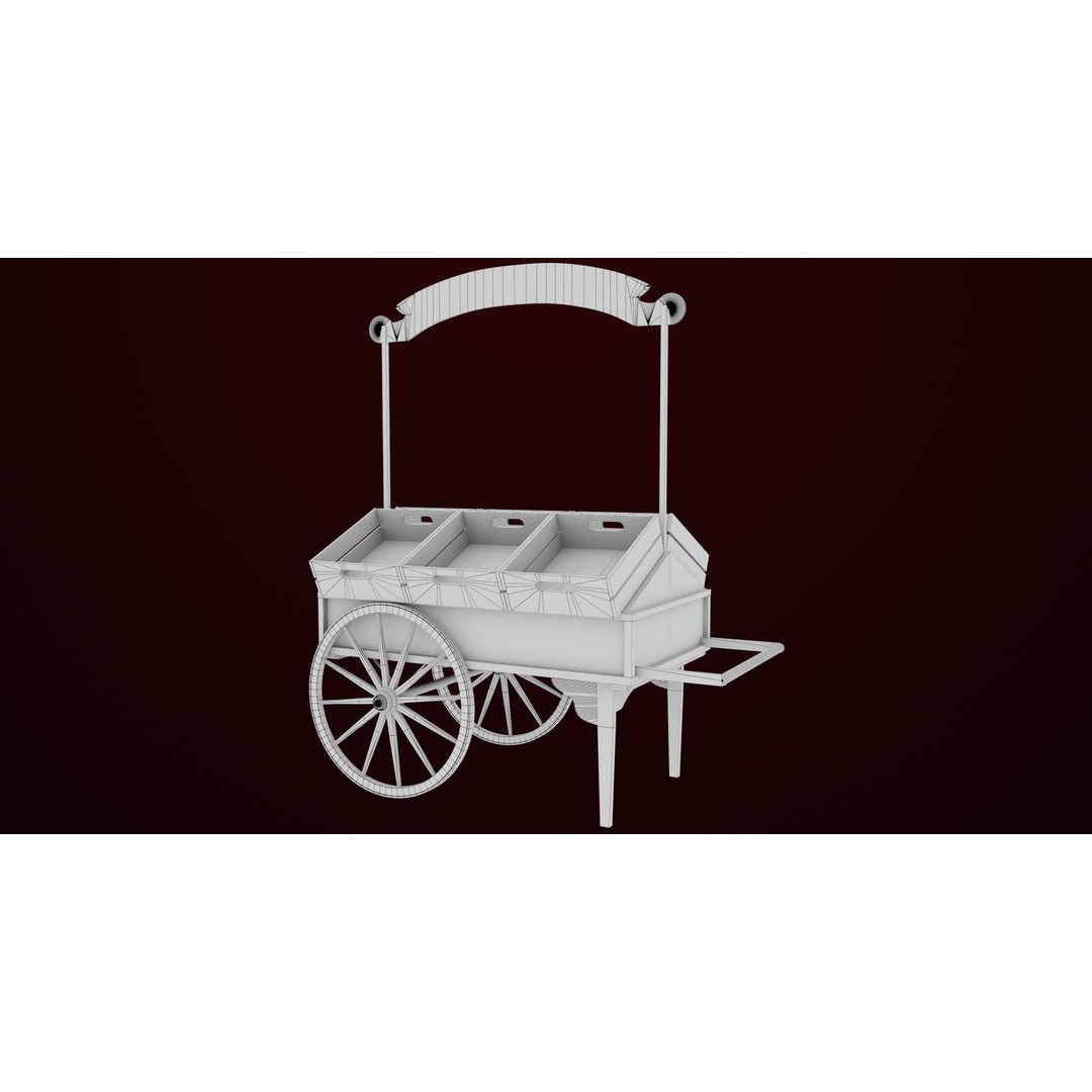 Wooden Wagon Cart 3D Model – Low Poly Game Asset, FBX, PBR Textures - View 31