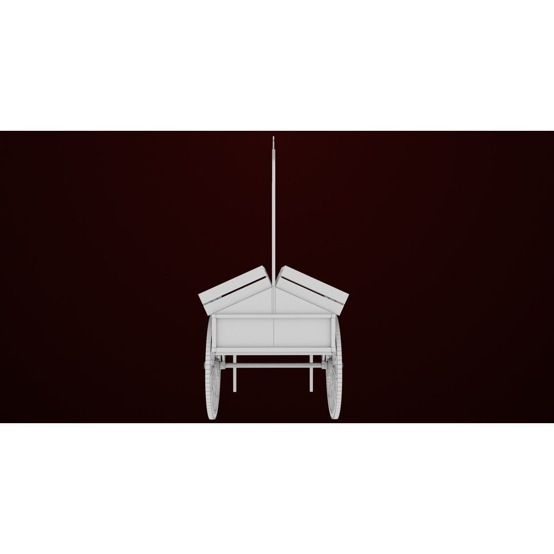 Wooden Wagon Cart 3D Model – Low Poly Game Asset, FBX, PBR Textures - View 32